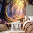 thumbnail image 6 of Wallpaper Magical Forest Glowing Light Purple Flowers Peel and Stick Wall Murals 69"H x 96"W Removable PVC Wall Paper Self-Adhesive Wall Paintings Art Decor for Bedroom Living Room, 6 of 7