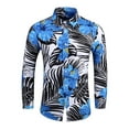 thumbnail image 1 of PBNBP Mens Dress Shirts Floral Print Personality Business Long Sleeve Dress Shirts Vintage Button Down Shirts Turn Down Collar Tops, 1 of 7