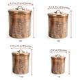 thumbnail image 2 of NuSteel Etched Antique Copper 1 QT Stainless Steel Canister, Beautiful Food Storage Container for Kitchen Counter, Tea, Sugar, Coffee, Caddy, Flour Canister with Rubber seal lid,TG-1392AC-1, 2 of 4