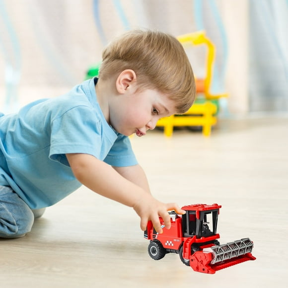 Fuebueo Christmas Gifts for Kids Combine Harvester Tractor Toy, Farm Toys for 4 5 6 7 8 9 Year Old Boys Birthday Gift- Red