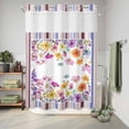 thumbnail image 6 of No Hook Shower Curtain, Spring Flowers Shower Curtains for Bathroom with See Through Top Window, Farmhouse Floral Botanical Elegant Waterproof & Washable Bath Curtain 60"x72", 6 of 9