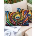 thumbnail image 6 of Peacock Feathers Eye Throw Pillow Cover 20 x 30 Inch Decorative Pillow Cover Abstract Colorful Oil Painting Lumbar Pillowcase Seasonal Rectangle Cushion Case for Couch Sofa Bed Living Room, 6 of 7
