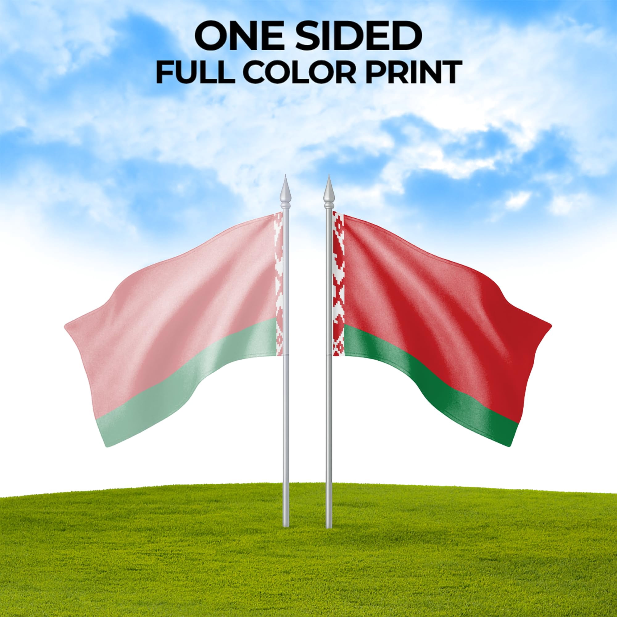 Belarus Outdoor Flag (1x1.5ft) by DreamController - Durable, Fade-Resistant Polyester, Double-Stitched, Brass Grommets - HD Printed Eastern Europe Flag - Made in USA