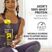 Ascent 100% Whey Protein Powder, Chocolate, Zero Artificial Flavors & Ingredients, 2lb