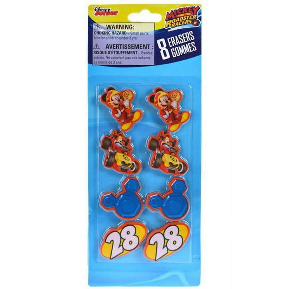 DDI 2325889 Mickey Roadsters Shaped Erasers - Pack of 8 - Case of 240