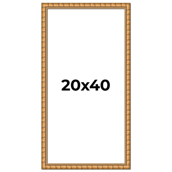 20x40 Frame Gold Real Wood Picture Frame Width 1.5 inches | Interior Frame Depth 0.5 inches |