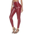 thumbnail image 1 of Aayomet Pantalon en Cuir Noir Imprimé Respirant Ajusté pour Femmes, Rouge L, 1 of 3