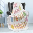 thumbnail image 4 of Easter Bunny Soft Flannel Fleece Throw Blanket, Happy Easter Typography with Colorful Egg and Rabbit Bunting Knitted Look, Cozy Plush for Indoor and Outdoor Use, 50" x 70", Multicolor, by Ambesonne, 4 of 5