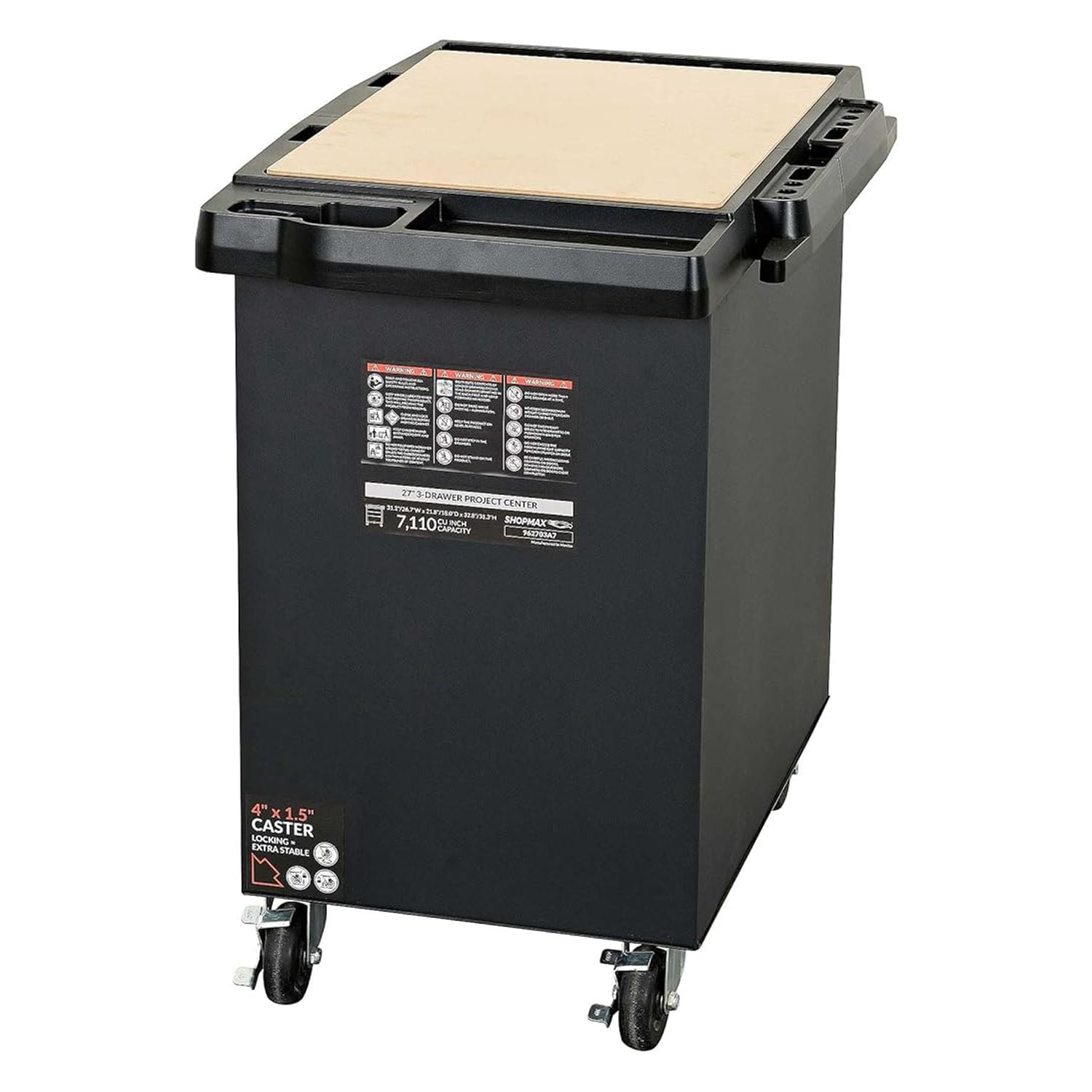 27 in. 3-Drawer Mobile Workstation