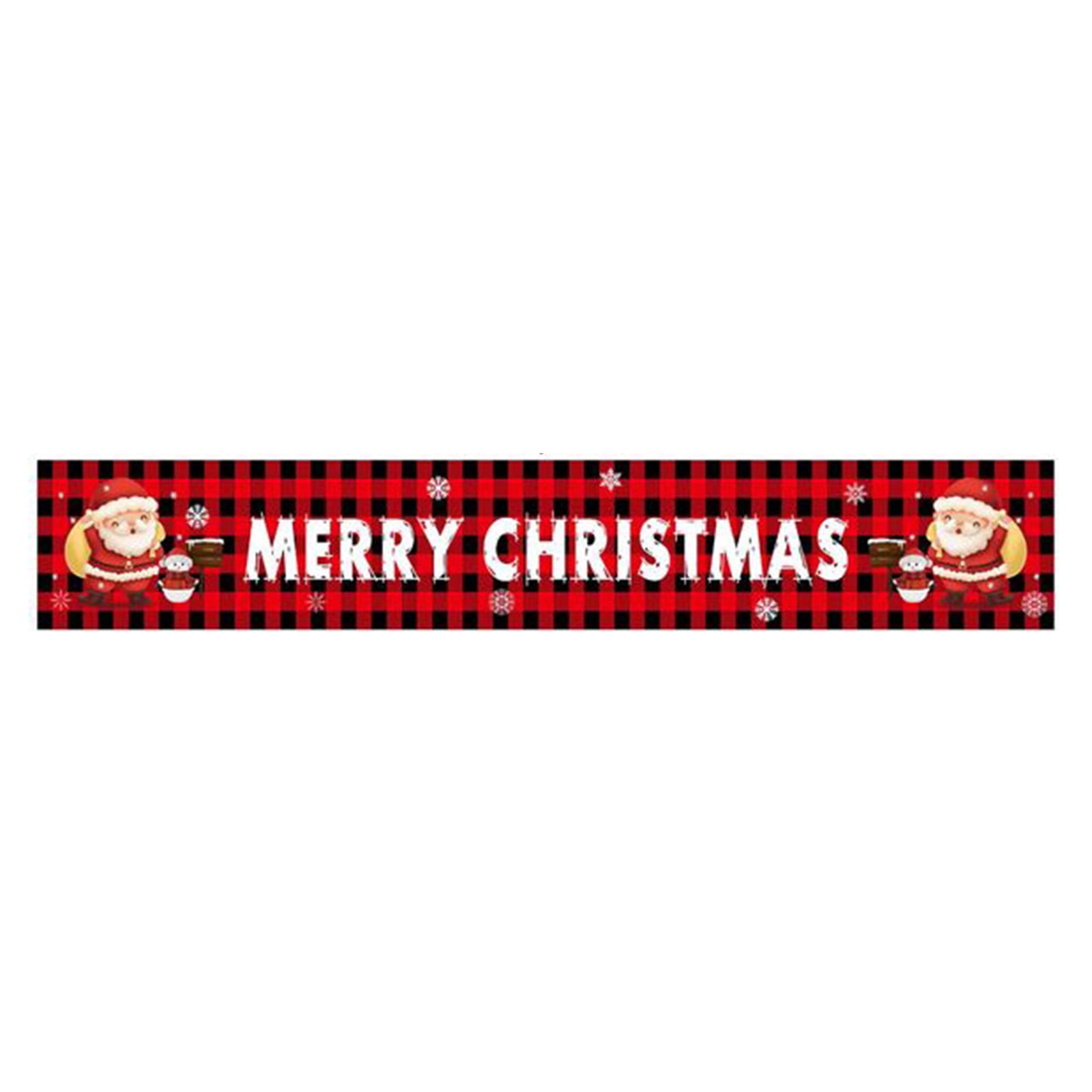 2022 Merry Christmas Banner Wall Pull Flag Backdrops 118*20" Greetings Hanging Banners Party Supplies Red Black Lattice Cloth - Walmart.com