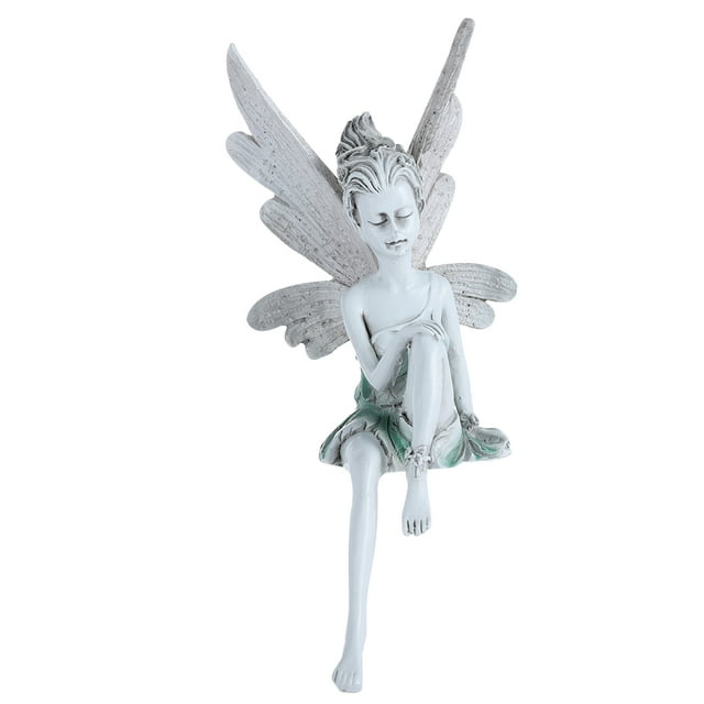 Kearding Adorno de jardín, diseño especial, mano de obra, tamaño compacto, decoración de patio, artesanía de resina, estatua para exteriores, Artesanía blanco Kearding HA005024-01B