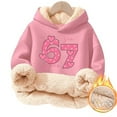 thumbnail image 2 of NAFUU Trendy 67 Hoodies for Girls Fleece Lined Hoodie Pullover Casual Hooded Sweatshirts For Kids Long Sleeve Tops Winter Warm Outerwear 13-14 Years, 2 of 4