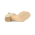thumbnail image 5 of BLISSFUL STEP Lace Up Strappy Block Mid Heels Sandals for Women Beige (Size 8.5), 5 of 7