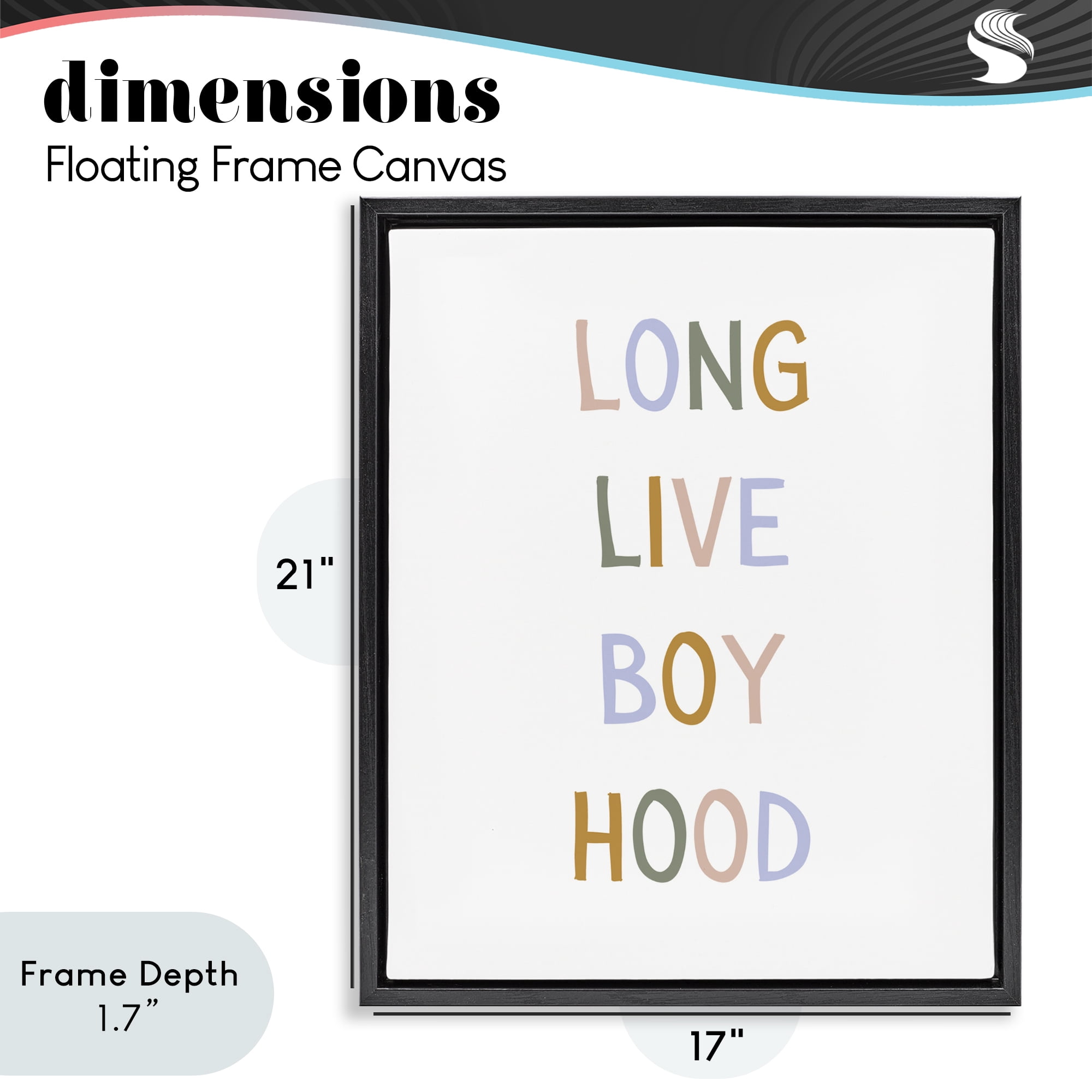 Stupell Industries Long Live Boy Hood Black Framed Floater Canvas Wall Art, design by Katie Griggs