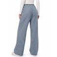 thumbnail image 4 of MOSHU Wide Leg Jeans for Women Elastic Waisted Denim Pants Straight Casual Womens Jean with Side Pockets, 4 of 10