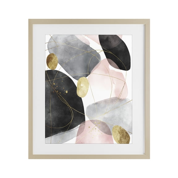 Stupell Industries Gilded Echoes Shapes Birch Framed Print Under Glass, design by Svetlana Aleynikova