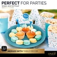 thumbnail image 5 of Disposable Plastic Plates Blue, 10.4 Inches Plastic Dinner Plates, Strong and Sturdy Disposable Plates for Party, Dinner, Holiday, Picnic, or Travel Party Plates, Pack of 50 - By Amcrate, 5 of 6