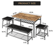 thumbnail image 2 of Yeshouse Juego de mesa de comedor de 4 piezas que ahorra espacio: metal y madera resistentes, banco y taburetes tapizados, estante de almacenamiento y cojines de poliuretano, 2 of 6
