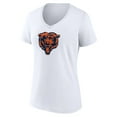 thumbnail image 2 of Women's White Chicago Bears Primary Team Logo V-Neck T-Shirt, 2 of 3