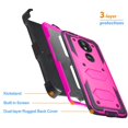 thumbnail image 2 of for 6" Moto E5 Plus Moto E5 Supra XT1924 360° Cover Screen Protector Clip Kickstand Holster UGG Case pink, 2 of 4