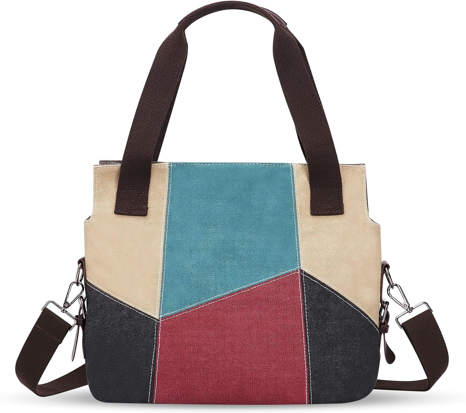 Euphrates Women's Canvas Large Hobo Bag with 2 Straps, Multicolor
