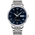 thumbnail image 1 of POEDAGAR Men Watch Stainless Steel Top Quailty Luxury Push Button Hidden Clasp Waterproof Luminous Date Week Sport Wrist Watches, 1 of 1