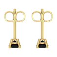 thumbnail image 4 of 0.2 Ct Round Cut Studs Black Natural Onyx 18K Yellow Solid Solid Gold Everyday Dainty Earrings Push Back, 4 of 7