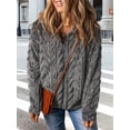 thumbnail image 4 of Winter Fleece Jacket for Women Zipper Stand Collar Casual Coats with Pockets Gray S, 4 of 9