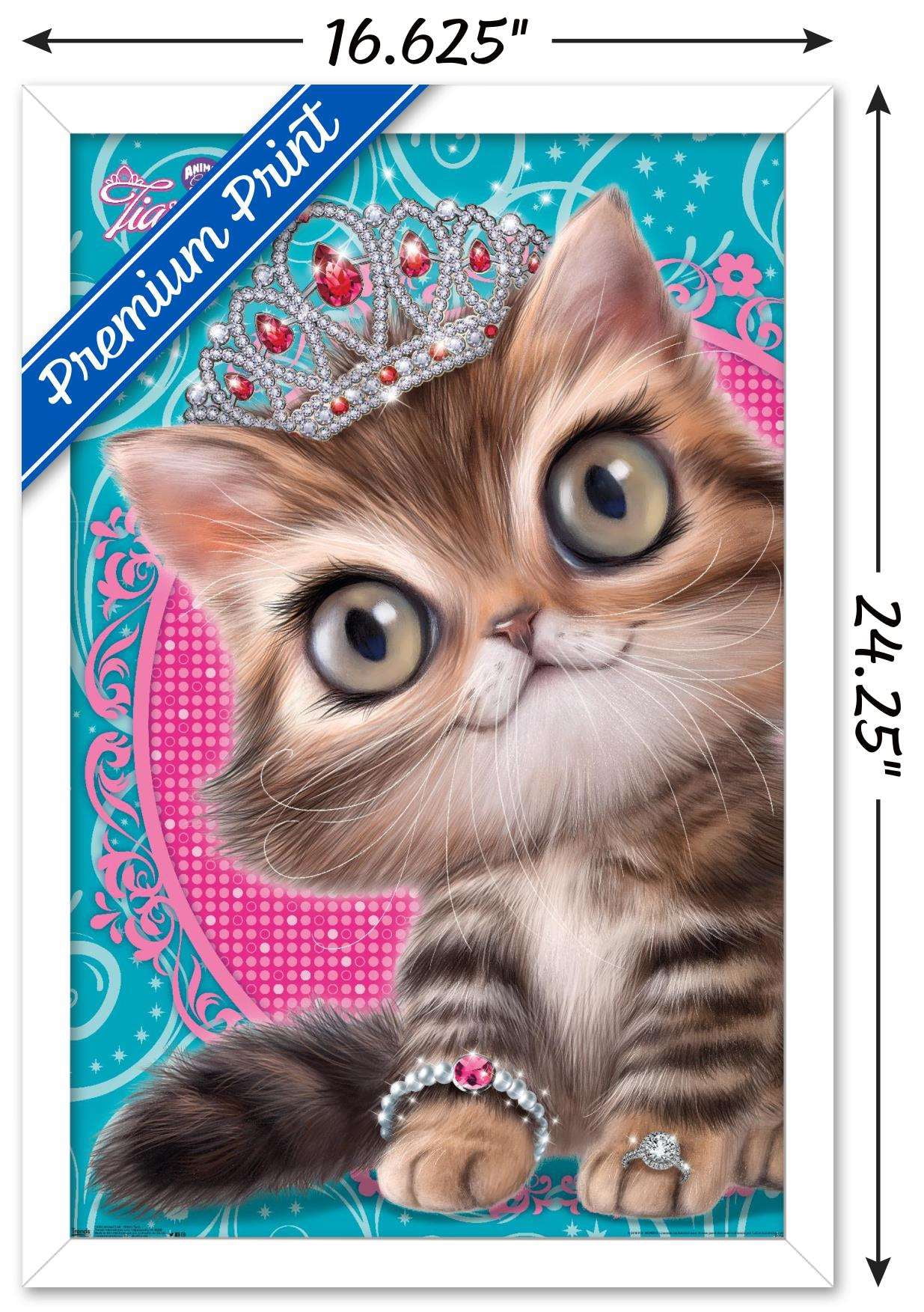 Animal Club - Kitten in a Tiara Wall Poster, 14.725" x 22.375", Framed