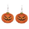 thumbnail image 1 of 1 par de pendientes de gancho de Halloween, divertidos pendientes colgantes de calabaza, joyería para Festival de disfraces para mujeres y niñas, 1 of 5