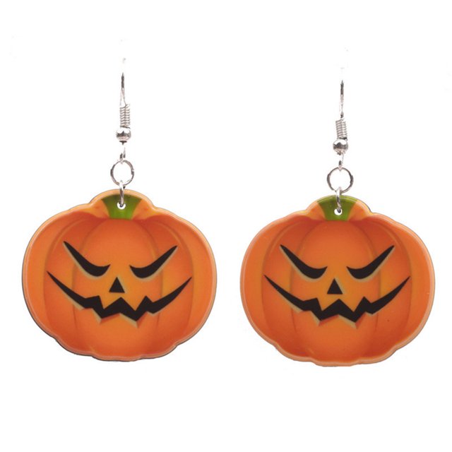 1 par de pendientes de gancho de Halloween, divertidos pendientes colgantes de calabaza, joyería para Festival de disfraces para mujeres y niñas