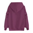 thumbnail image 5 of DeHolifer Women's Sweatshirts Solid Color Long Sleeve Side Pockets Hoodies Pullover Sweatshirts Casual Loose Pullover Tops Hot Pink M, 5 of 6