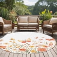 thumbnail image 5 of Watercolor Orange Flower Round Area&nbsp;Rug 6ft Butterfly Wildflower Non-Slip&nbsp;Washable Circle Rugs Soft Felt Indoor Floor Mat for Bedroom Kitchen Living Room Bathroom, 5 of 9