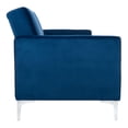 thumbnail image 6 of SAFAVIEH Chelsea Transitional Foldable Futon Bed, Navy/Chrome ( 79.1 in. W x 33.1 in. D x 32.7 in. H), 6 of 13