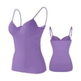 thumbnail image 5 of QIYAGBSA Camisole Tops for Women Spaghetti Strap Twist Front V Neck Crop Top with Built-in Bra Solid Color Casual Layering (Hot Pink, XL), 5 of 6