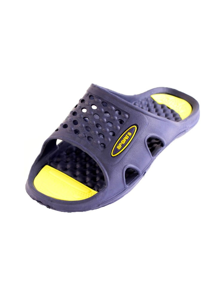 navy slide sandals