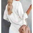 thumbnail image 3 of Women's shirts, V-neck, button placket, long-sleeved shirt, chest pocket, 3 of 4
