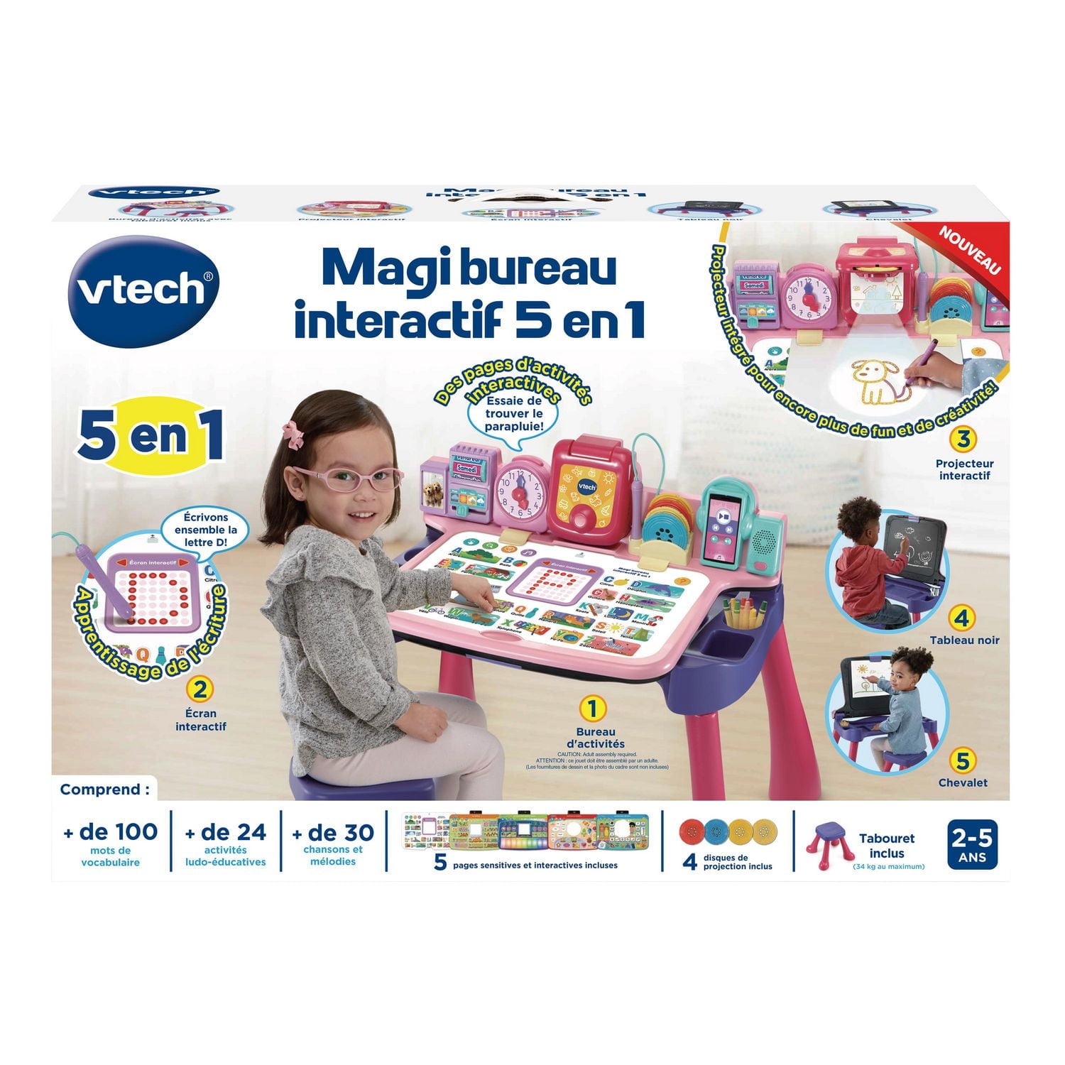 VTech Magi bureau interactif 5 en 1 - Exclusive de Walmart - Version française 2 à 5 ans