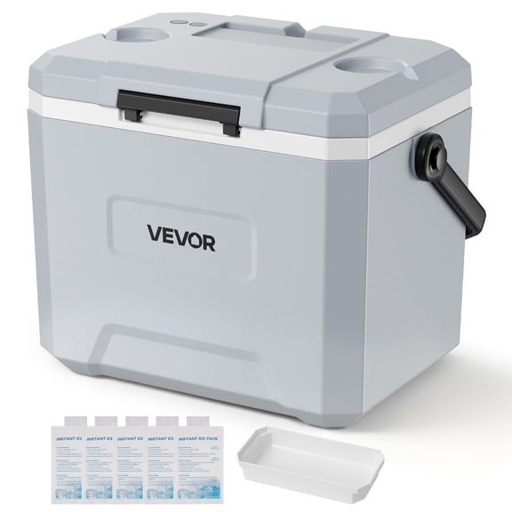 VEVOR Hard Cooler, 24QT Portable Cooler, Leak-Resistant Coolbox Keeps Contents Cool for 48 Hours, Insulated Chests with Ice Retention and Heavy-Duty Handle, Ultra-Light for Camping, Concerts, Sports