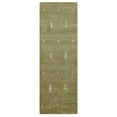 thumbnail image 2 of Rugsotic Carpets Hand Knotted Wool Area Rug 2'6''x6' Green White Contemporary Runner Indoor Rug for Living Room, Bedroom Antimicrobial L00501, 2 of 4