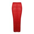 thumbnail image 4 of IROINNID Elastic Waist Long Skirts For Women pleated slim sexy perspective mesh beach skirt Solid Color Skirt, 4 of 8