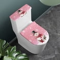 thumbnail image 3 of HELLHERO Toilet Lid Cover Set Christmas Snowman and Snowflakes 2 Piece Set Fits All Toilet Shapes for Bathroom Home Comfort Stretch Toilet Seat Lid Cover Set, 3 of 8