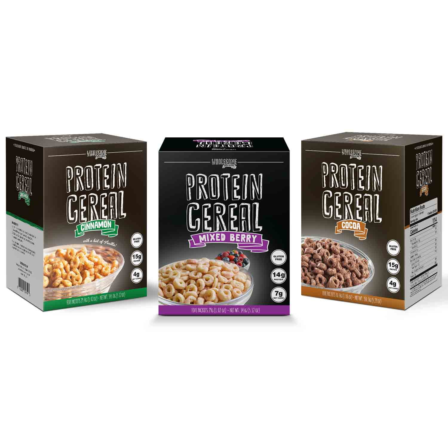 Protein Cereal, Low Carb Cereal, High Protein Cereal, 15g Protein, 4g