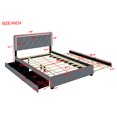 thumbnail image 3 of Upholstered LED Bed Frame with 2 Big Drawers and Twin Size Trundle, Velvet Storage Platform Bed with LED Light, Trundle Bed Frame with Solid Wood Slats for Bedroom Guestroom, No Box Spring Needed, 3 of 7