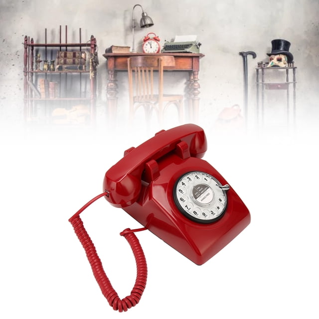Vintage Phone, Retro Landline Telephone with Mechanical Ringer, Desk Phone for Home Office Hotel Decor