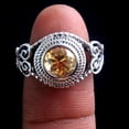 thumbnail image 2 of Citrine Gemstone Ring 925 Sterling Silver November Birthstone Jewelry Statement Ring Women Ring, 2 of 2