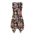 thumbnail image 4 of HELLHERO Floral print Sleeveless Sundress, Side Pockets Asymmetric Hem Midi Dress With Side Pockets Comfort Summer Sleeveless Dress for Vacation Daily, 4 of 8