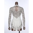 thumbnail image 4 of LiiYii Women's Adult Mock Neck Floral Lace Figure Ice Skating Dress Long Sleeve Gymnastics Ballet Outfit Ivory L, 4 of 7