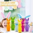 thumbnail image 2 of Easter Decorations Flocked Bunnies Figurine with Bow tie 8.8" Flocking Rabbit Tabletop Ornament for Easter Centerpieces for Home Office Spring Display, Cute Colorful Decor, 2 of 9