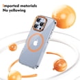thumbnail image 2 of ELEHOLD Clear Case for iPhone 16 Pro Max, Compatible with Mag safe Accessory Military Grade Drop Protection Anti-Yellowing Clear Slim Rugged Shockproof Protective Case for iPhone 16 Pro Max,Orange, 2 of 10